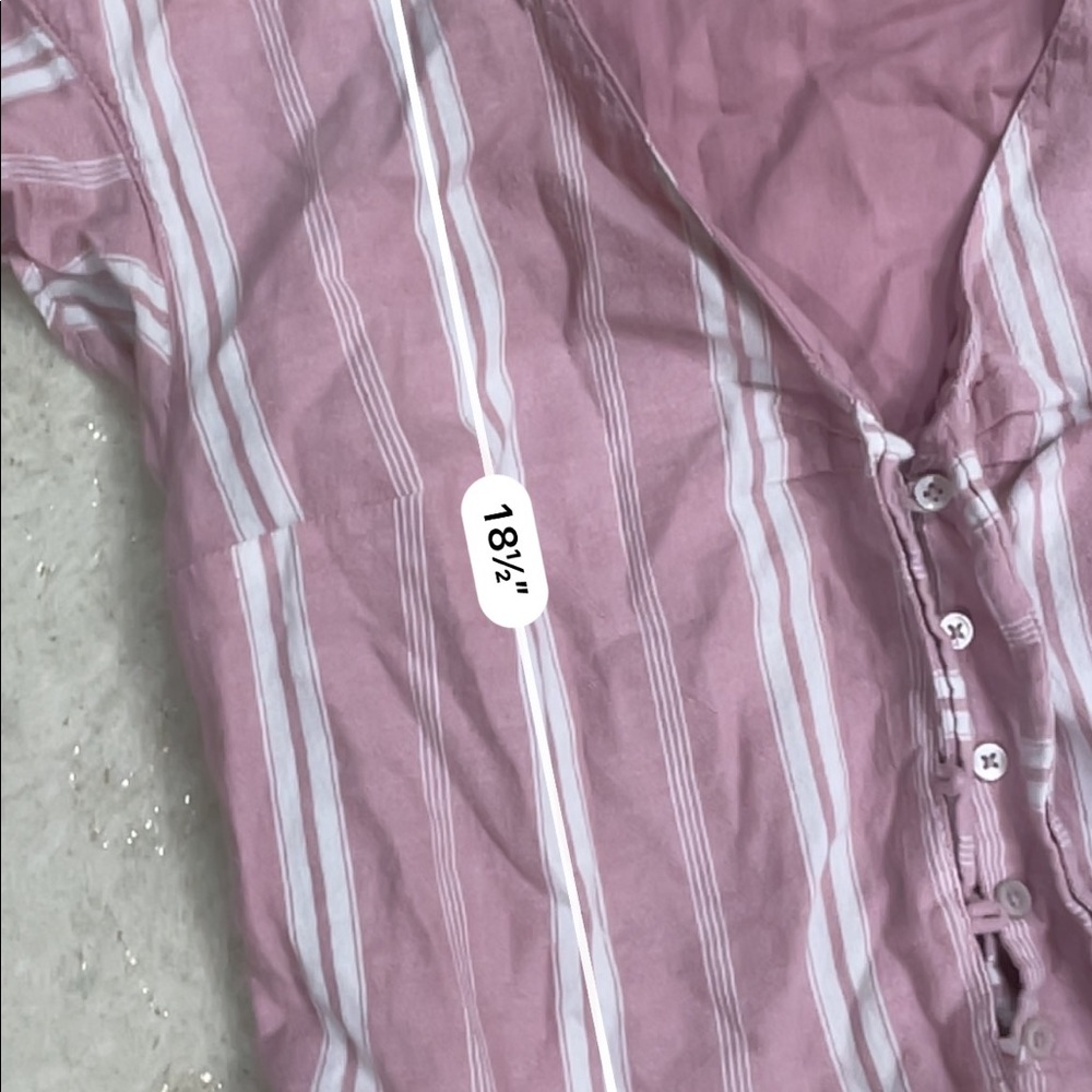 Abercrombie & Fitch pink striped ruffle top - Picture 3 of 4